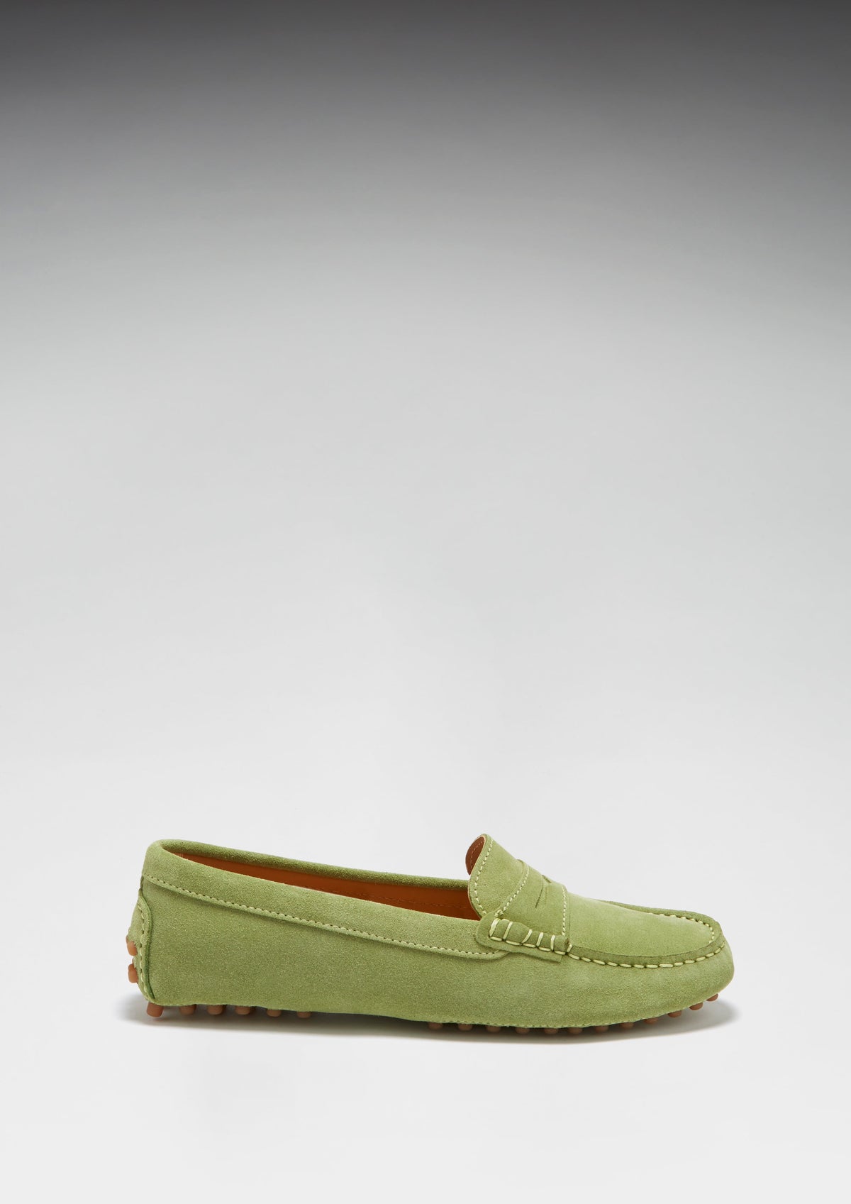 Hugs & Co. Women's Olive Green Suede Penny Driving Loafers