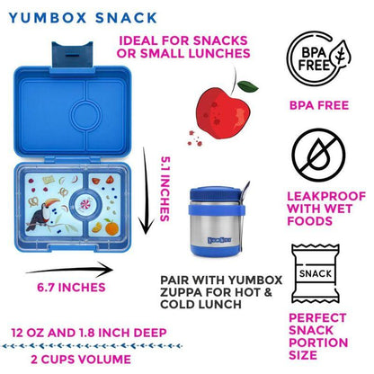 Yumbox Snack 3 Compartment Bento Lunch Box - Leakproof